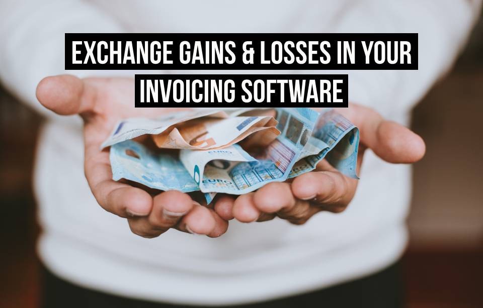 Man holding crumpled Euro paper bills - handling exchange rate differences is easy with invoicing software like Debitoor.