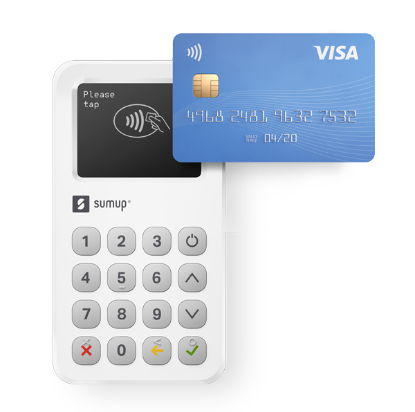 A SumUp card reader, which make it easy to take instant payments on the spot, and which integrates with Debitoor invoicing software