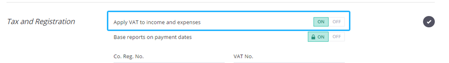 Turn VAT on or off in your Debitoor invoicing software with just a click