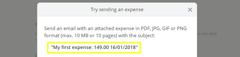 In Debitoor, it’s possible to add expenses using an alias