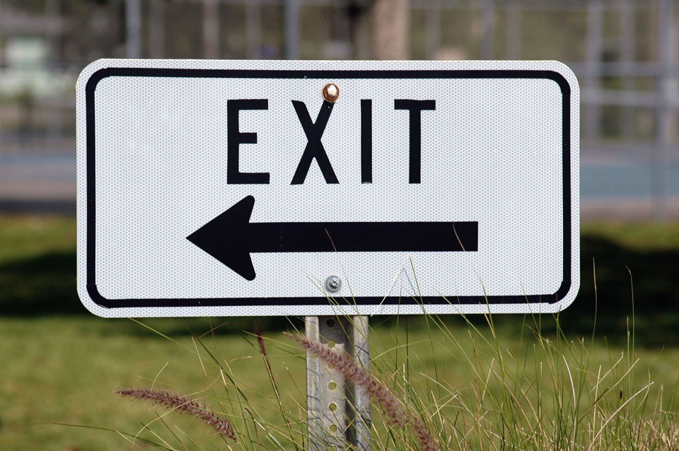 Whether you’re looking for an exit now or in many years, it’s important to have an exit strategy in place for your small business, just like this exit sign says