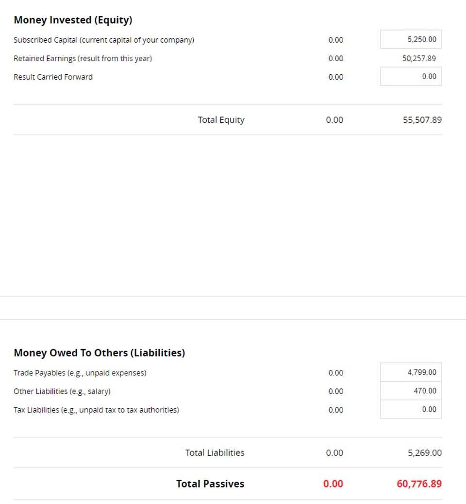 Debitoor balance sheet report equity and liabilities