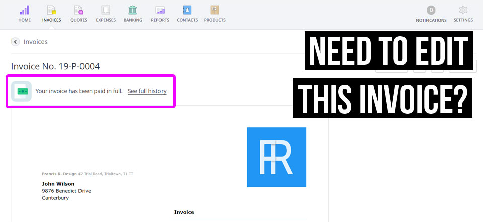 Marked an invoice as paid but need to edit? Here's how with Debitoor invoicing software