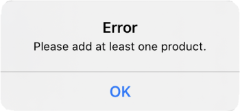 A screenshot of an error message in Debitoor's mobile invoicing app
