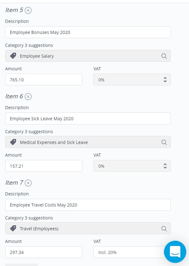 Adding extra items to payroll expense