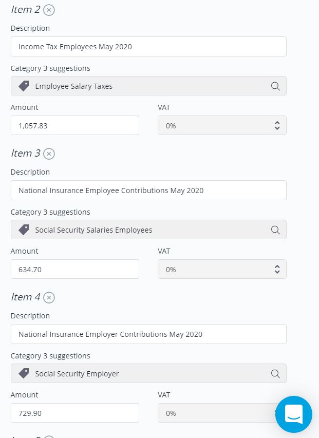 Adding employee taxes to payroll expense