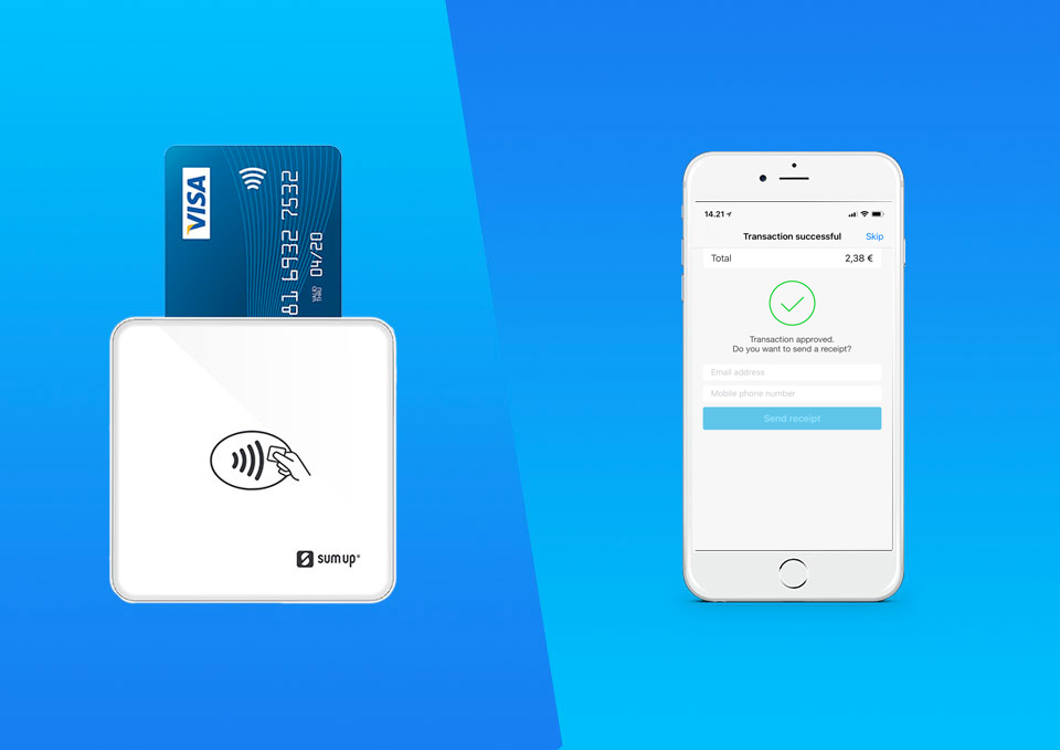 Create and send an invoice and accept credit card payments in person, instantly with the SumUp x Debitoor integration