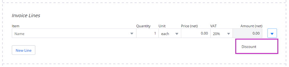 Adding a line discount is as easy as a click with Debitoor invoice templates