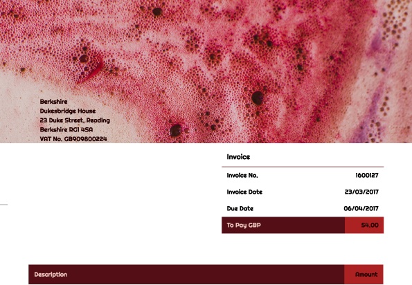 A creative invoice design with Debitoor invoicing templates