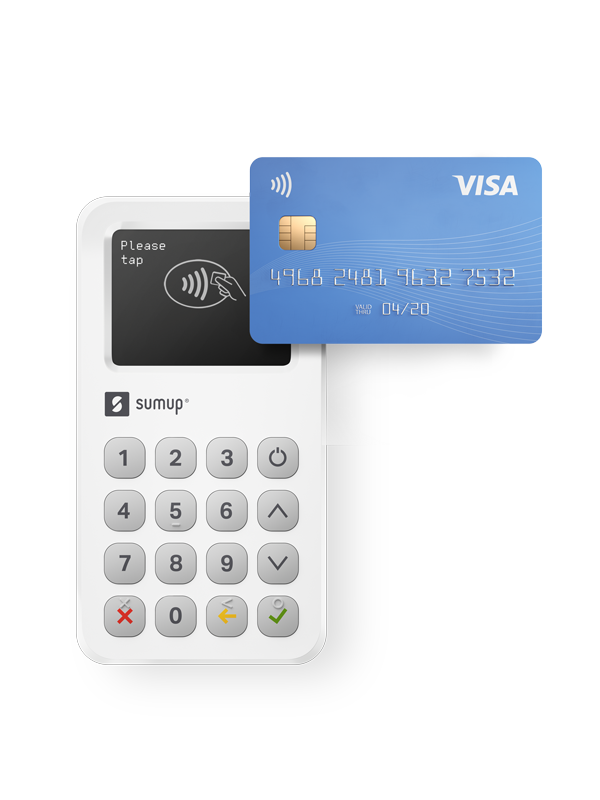 A SumUp card reader, which integrates easily with the Debitoor iOS app