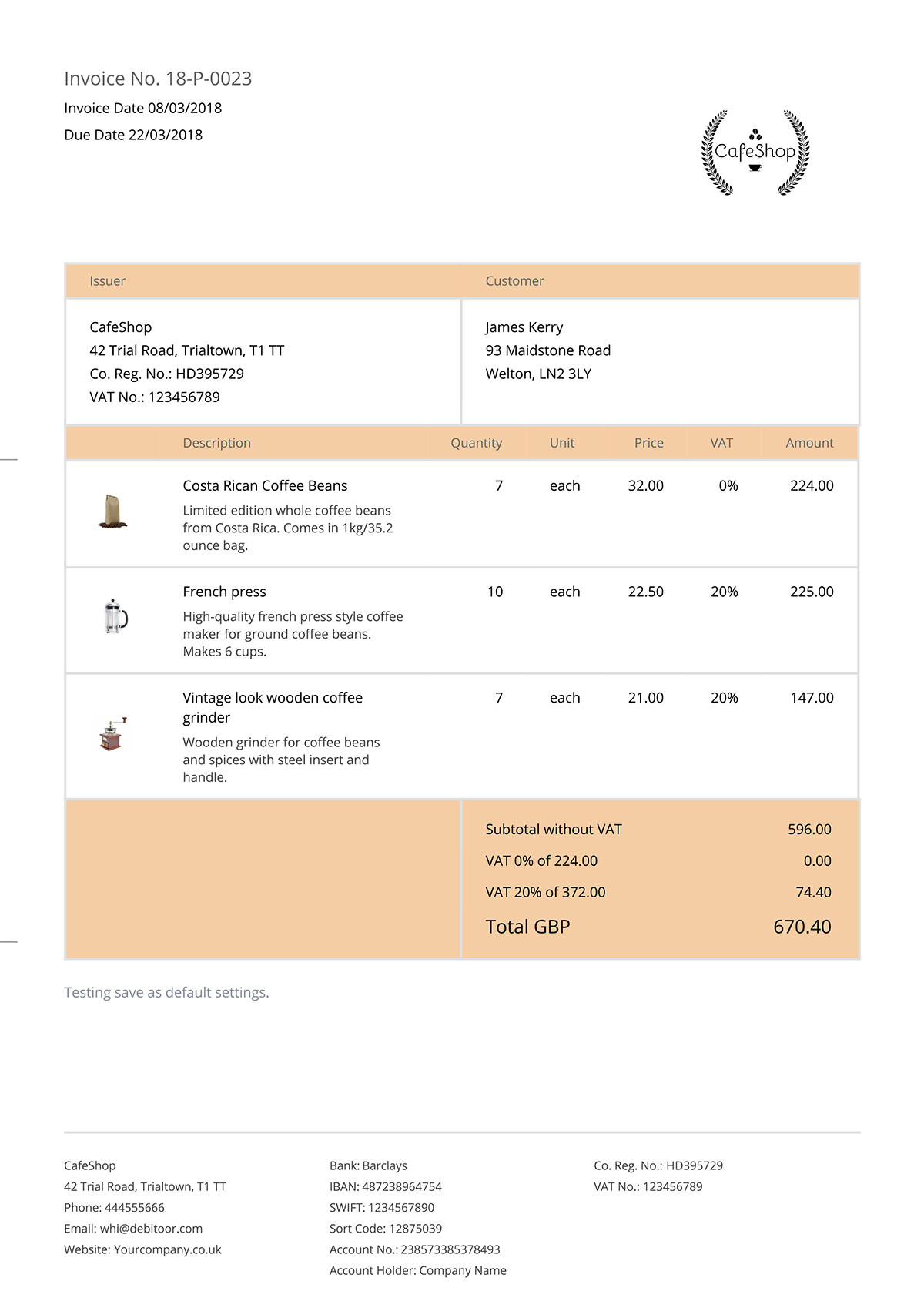 Excel invoice templates, Word invoice templates  Debitoor invoicing Within Sample Invoice Template Uk