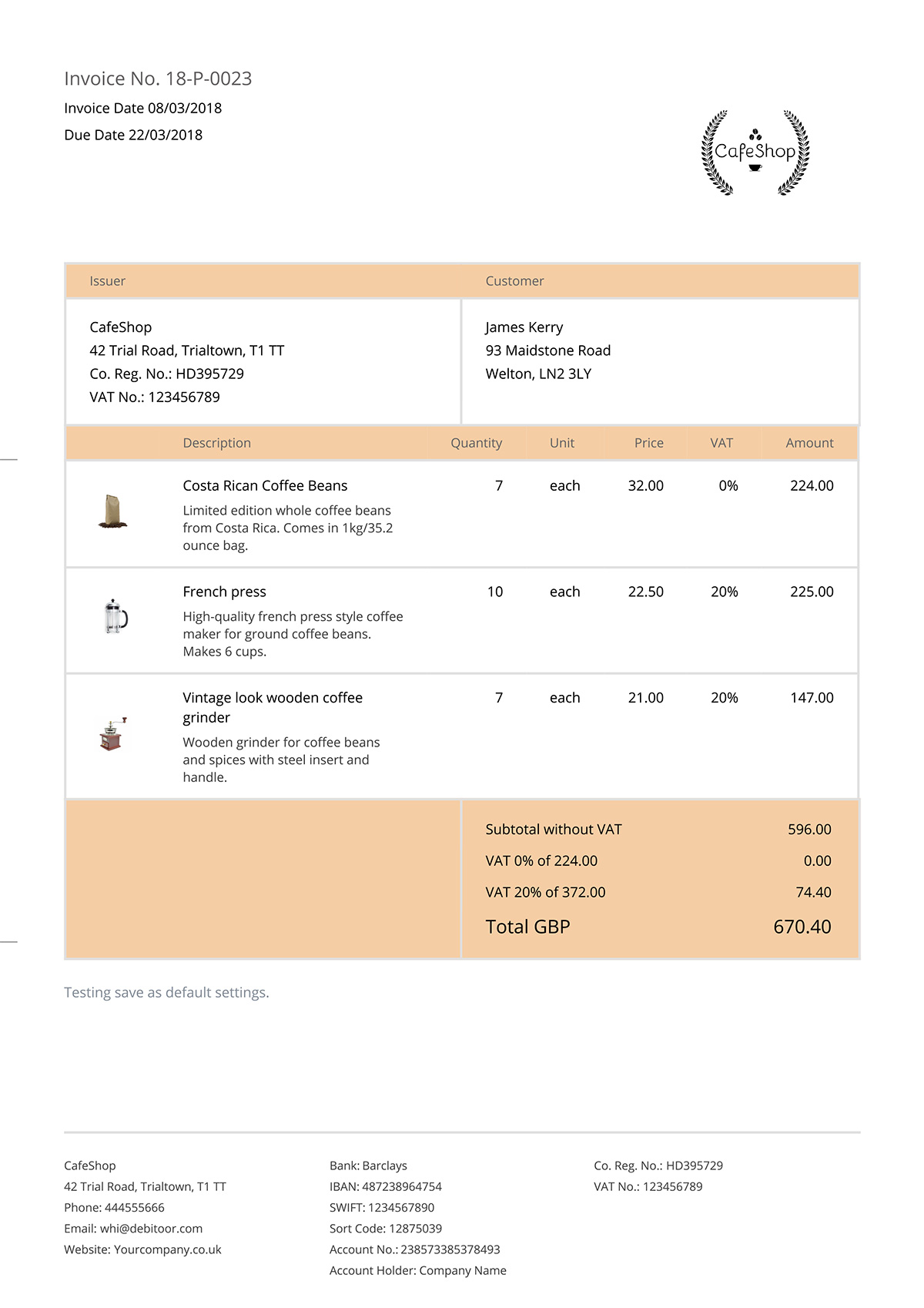 Create Invoice Template In Excel from debitoor.com