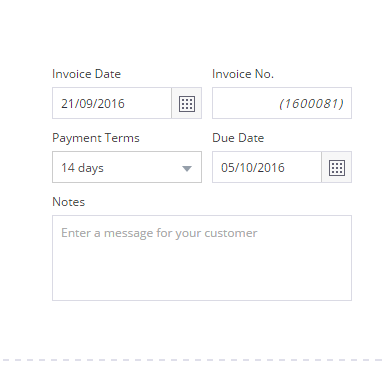 The issue date, invoice number and due date are included on all Debitoor invoice templates