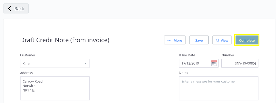 How To Create A Credit Note Debitoor Invoicing Software